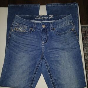 Seven7 Women's Faded Blue Skinny Jeans